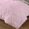 HR Luxury Linen Soft Luxurious 1-Piece Pinch Pleated Pintuck Decorative Quilt Duvet Cover with Corner Ties 100% Cotton 400 Thread Count Comforter Cover (Full/Queen, Pink) view 2