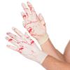 Spooky White with Red Stain Bloody Rubber Gloves (1 Pc.) - Ultimate Halloween Accessory & Terrifyingly Realistic - Perfect for Haunted House & Costume Parties view 1