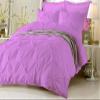 HR Luxury Linen Soft Luxurious 1-Piece Pinch Pleated Pintuck Decorative Quilt Duvet Cover with Corner Ties 100% Cotton 400 Thread Count Comforter Cover (Full/Queen, Lilac) view 1