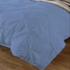HR Luxury Linen Soft Luxurious 1-Piece Pinch Pleated Pintuck Decorative Quilt Duvet Cover with Corner Ties 100% Cotton 400 Thread Count Comforter Cover (Full/Queen, Medium Blue) view 2