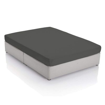 HR Luxury Linen Fitted Sheets - 400 Thread Count 100% Cotton 1-Piece Fitted Sheet 30 Inch Deep Pocket Solid (Cal-Queen, Dark Grey)