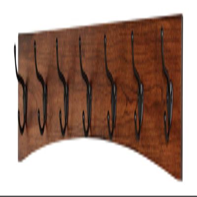 PEG AND RAIL Solid Cherry Arched Wall Mounted Coat Rack Bronze Hat & Coat Hooks - Made in The USA (Mahogany, 36" x 4.5" with 7 Hooks)