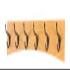 PEG AND RAIL Solid Cherry Arched Wall Mounted Coat Rack Bronze Hat & Coat Hooks - Made in The USA (Natural, 30.5" x 4.5" with 6 Hooks) view 1