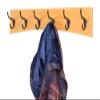 PEG AND RAIL Solid Cherry Arched Wall Mounted Coat Rack Bronze Hat & Coat Hooks - Made in The USA (Natural, 30.5" x 4.5" with 6 Hooks) view 2