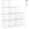 C&AHOME Wire Cube Storage, 9-Cube Organizer Metal, Wire C Grids Storage, Storage Bins Shelf, Modular Bookshelf, Closet Cabinet Ideal for Home, Living Room, Office 36.6L x 12.4W x 48.4H White view 1