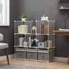 C&AHOME Wire Cube Storage, 9-Cube Organizer Metal, Wire C Grids Storage, Storage Bins Shelf, Modular Bookshelf, Closet Cabinet Ideal for Home, Living Room, Office 36.6L x 12.4W x 48.4H White view 2