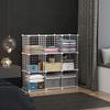 C&AHOME Wire Cube Storage, 9-Cube Organizer Metal, Wire C Grids Storage, Storage Bins Shelf, Modular Bookshelf, Closet Cabinet Ideal for Home, Living Room, Office 36.6L x 12.4W x 48.4H White view 4