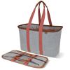 CleverMade Collapsible LUXE Tote - Rose Herringbone 1 Pack 30L / 8 Gal - Reusable Grocery Shopping Storage Bag Organizer w/ Handles Reinforced Bottom view 1