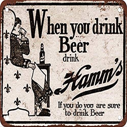 Houseuse Very Early Hamm's Beer Vintage Look Reproduction Metal Tin Sign 8X12 Inches