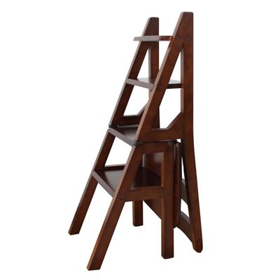 4 Tier Step Stool for Adult - Folding Ladder Chair Bench Seat for Kitchen Office Library Indoor Flower Rack/Shoe Bench/Storage Shelf High 90.5CM