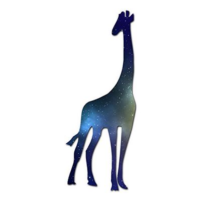 Giraffe Silhouette - Vinyl Decal Sticker - 6.5" x 17" - Galaxy