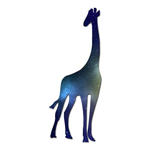 Giraffe Silhouette - Vinyl Decal Sticker - 6.5" x 17" - Galaxy