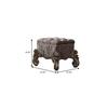 Benjara Benzara Fabric Upholstered Wooden Vanity Stool, Gray view 2