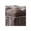 Benjara Benzara Fabric Upholstered Wooden Vanity Stool, Gray view 4