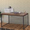 Benjara Benzara Wooden Rectangular Desk with Metal Legs, Brown and Black Medium view 2