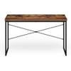 Benjara Benzara Wooden Rectangular Desk with Metal Legs, Brown and Black Medium view 4