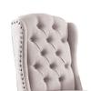 Benjara Benzara Fabric Upholstered Chair with Button Tufting, Pack of Two, White and Brown view 3
