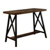 Benjara Wooden Counter Height Table with Angled Metal Legs, Black and Brown view 1