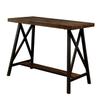 Benjara Wooden Counter Height Table with Angled Metal Legs, Black and Brown view 4