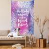 Lunarable Saying Tapestry Twin Size, Body Achieves What Mind Believes Message with Mandala Inspired Circles, Wall Hanging Bedspread Bed Cover Wall Decor, Twin Size, Lavender Pink view 2