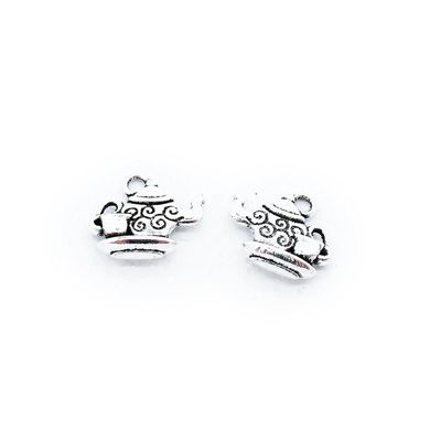 580 Pieces Antique Silver Tone Jewelry Making Charms Supply Wholesale Y8CZ3 Teapot Tea Kettle Pot