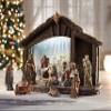 Avalon Gallery Nativity Sets for Christmas - LED Lighted Nativity Scene with Stable, 3-Inch Scale, 11-Piece view 2
