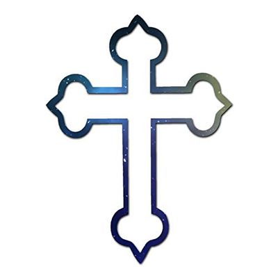 Fancy Decorative Cross - Vinyl Decal Sticker - 12" x 16" - Galaxy