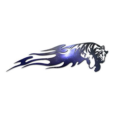 Tiger Flames Big Cat Splash - Vinyl Decal Sticker - 9" x 2.55" - Galaxy