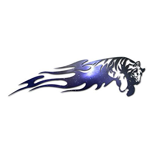 Tiger Flames Big Cat Splash - Vinyl Decal Sticker - 9" x 2.55" - Galaxy
