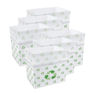 Clean Cubes 13 Gallon Disposable Pop-Up Trash Cans (6-Pack) with Fitted Bags  Foldable Garbage & Recycling Bins for Parties, Events & Kitchen (Recycle, 17" H x 13.5" W x 10" D)