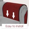 Joywell Remote Control Holder for Recliner Sofa Armrest Organizer Non Slip Armchair Caddy with 6 Pocket Storage for Magazine, Tablet, Phone, iPad, Burgundy view 4