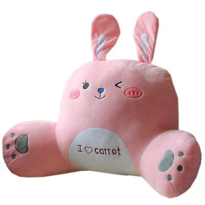 Waist Protection Pillow Back Cushion Office and Home Chair Waist Pillow Sofa Decorative Cushion Washable (Pink Rabbit, L)