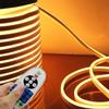 IEKOV LED NEON Light, AC 110-120V Flexible LED Neon Strip Lights, 120 LEDs/M, Waterproof 2835 SMD LED Rope Light + Controller Power Cord for Home Decoration (16.4ft/5m, Warm White) view 1