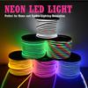 IEKOV LED NEON Light, AC 110-120V Flexible LED Neon Strip Lights, 120 LEDs/M, Dimmable, Waterproof 2835 SMD LED Rope Light + Remote Controller for Home Decoration (65.6ft/20m, Blue) view 3