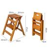 Folding Ladder Staircase Multi-Functional Folding Solid Wood Ladder Stool,Step Stool Household Muliti-Color Stool Step Ladder Foldable Stepladder,White,Two view 2