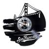Vinyl Wall Clock SAN Francisco California Bridge - Made of Vinyl Record - Handmade - Unique Design - Gift Idea Christmas Birthday Anniversary Women Men Boyfriend Girlfriend Teens Friends view 1