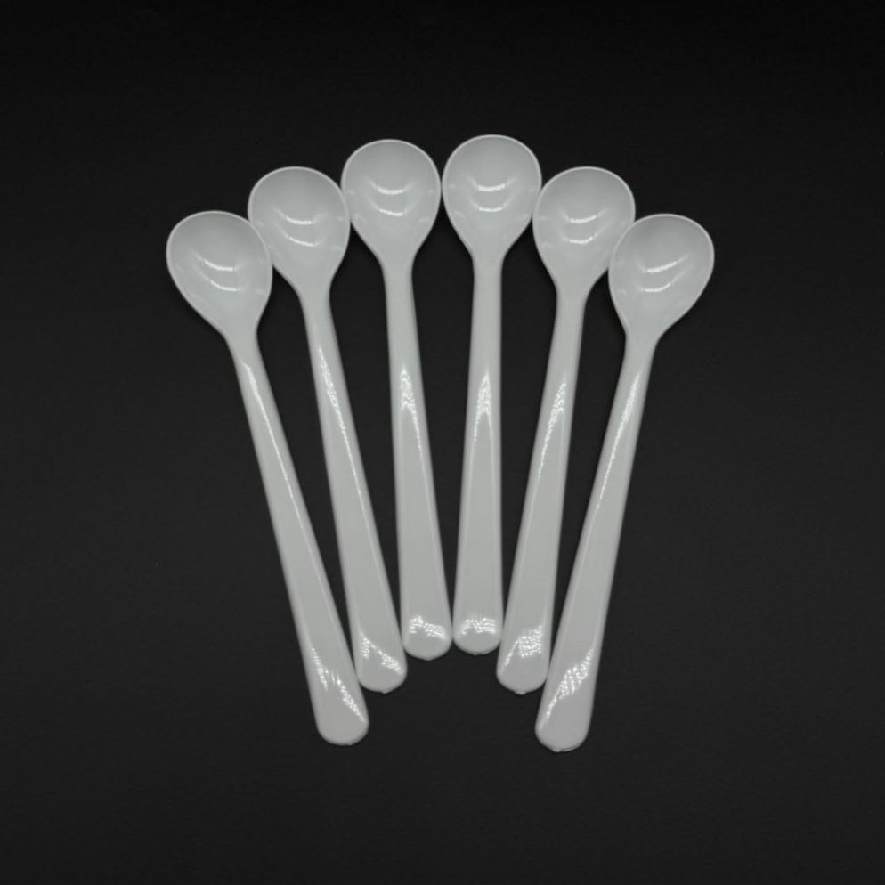 Kimmel Multi-Purpose Spoons / Yoghurt Spoons Set of 6 Plastic White