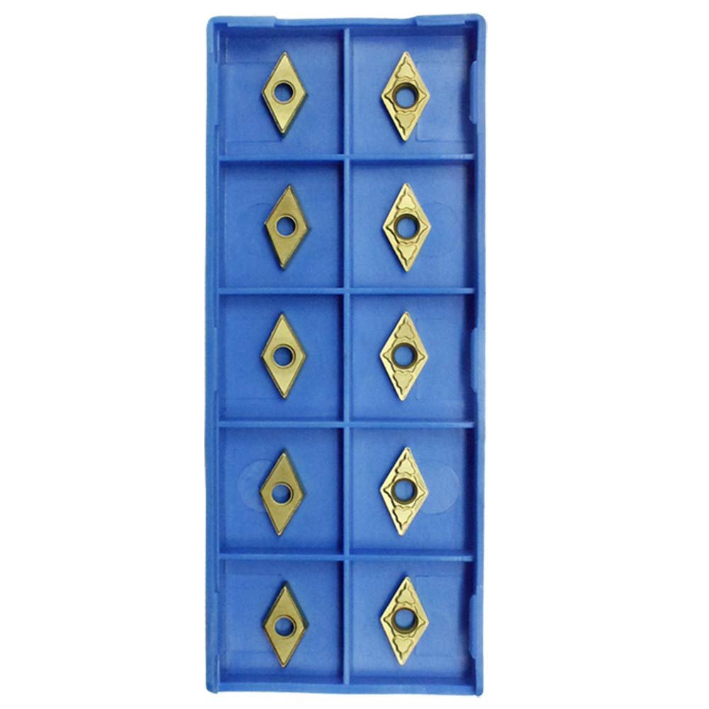 MH GLOBAL Case of 10 Tin Coated Carbide Inserts DCMT21.51 2151 C6 Grade for Turning Tools