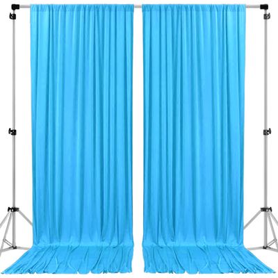 AK TRADING CO. 10 feet x 10 feet Polyester Backdrop Drapes Curtains Panels with Rod Pockets - Wedding Ceremony Party Home Window Decorations - Turquoise
