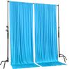 AK TRADING CO. 10 feet x 10 feet Polyester Backdrop Drapes Curtains Panels with Rod Pockets - Wedding Ceremony Party Home Window Decorations - Turquoise view 3
