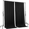 AK TRADING CO. 10 feet x 10 feet IFR Polyester Backdrop Drapes Curtains Panels with Rod Pockets - Wedding Ceremony Party Home Window Decorations - Black view 2