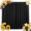 AK TRADING CO. 10 feet x 10 feet IFR Polyester Backdrop Drapes Curtains Panels with Rod Pockets - Wedding Ceremony Party Home Window Decorations - Black view 4