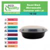18 oz - 125 Count - Round Microwaveable Plastic Meal Prep Containers with Lids - Food Storage Container - Certified BPA-Free, Stackable, Reusable Microwave, Dishwasher,Freezer Safe, Disposable (Black) view 2