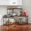 BrylaneHome Kitchen Scroll 2-Tier Corner Shelf Organizer - Black view 1