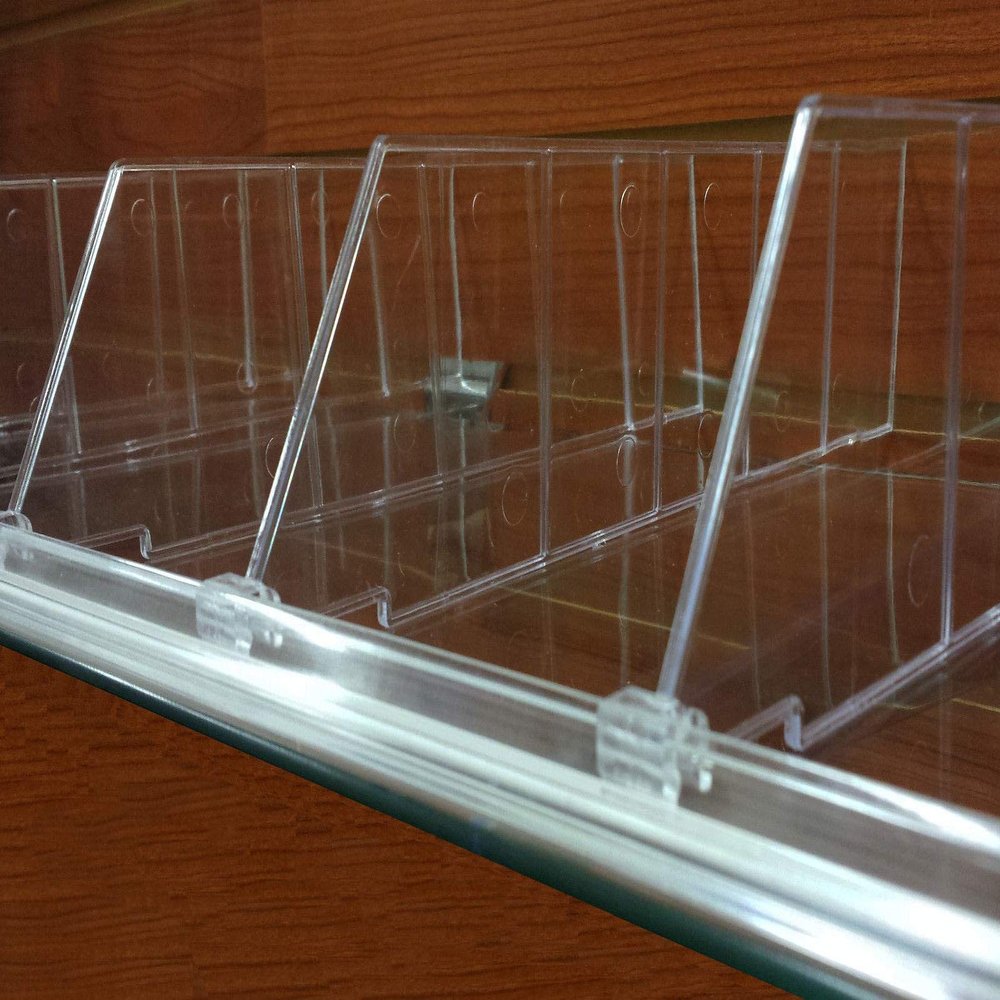 Universal Shelf Lip & Adjustable Depth Divider Kit, [20] 48" L Adhesive Front Lips w/ [200] 3" H Divider