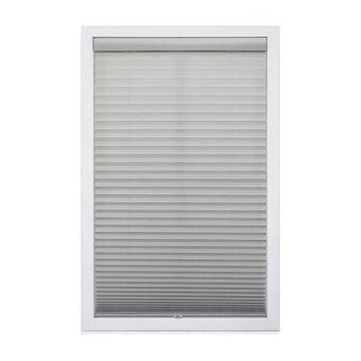 DEZ FURNISHINGS Cordless 1" Light Filtering Pleated Shade, Fabric, 59.5" W x 48" H, Silver Gray