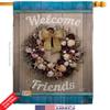 Welcome Breeze Wreath House Flag Coastal Nautical Anchor Sailor Sea Shells Outdoor Summer Ocean Small Decorative Gift Yard Banner Double-Sided Made In USA 28 X 40 view 2