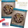 Welcome Breeze Wreath House Flag Coastal Nautical Anchor Sailor Sea Shells Outdoor Summer Ocean Small Decorative Gift Yard Banner Double-Sided Made In USA 28 X 40 view 3