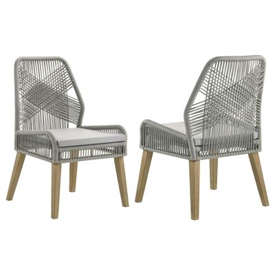 Coaster Fine Furniture Nakia Woven Back Transitional Wood Side Chairs Gray (Set of 2)