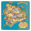 Hawaiian Island of Hawaii (Big Island) Map - Hawaii Tourist Bureau - Vintage Map by Ruth Taylor White c.1941-8 x 12 inch Vintage Metal Tin Sign view 1